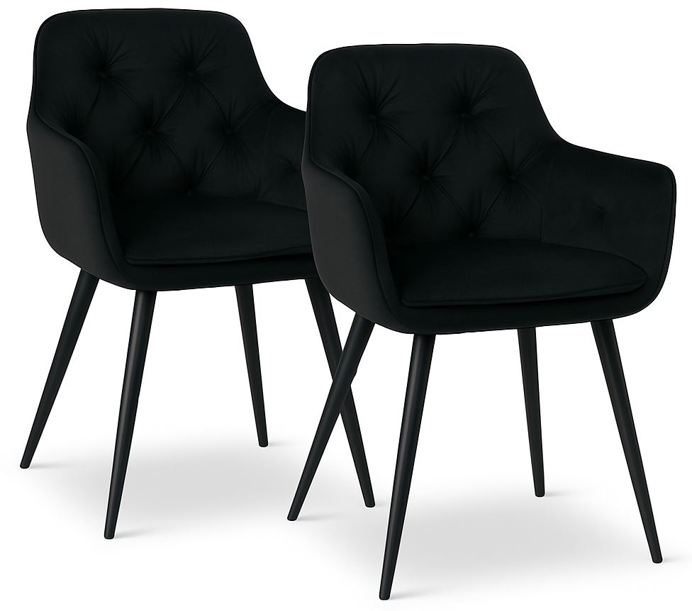 Стулья кухонные комплект Homart DC-110 велюр 2 шт. Черный (9865)