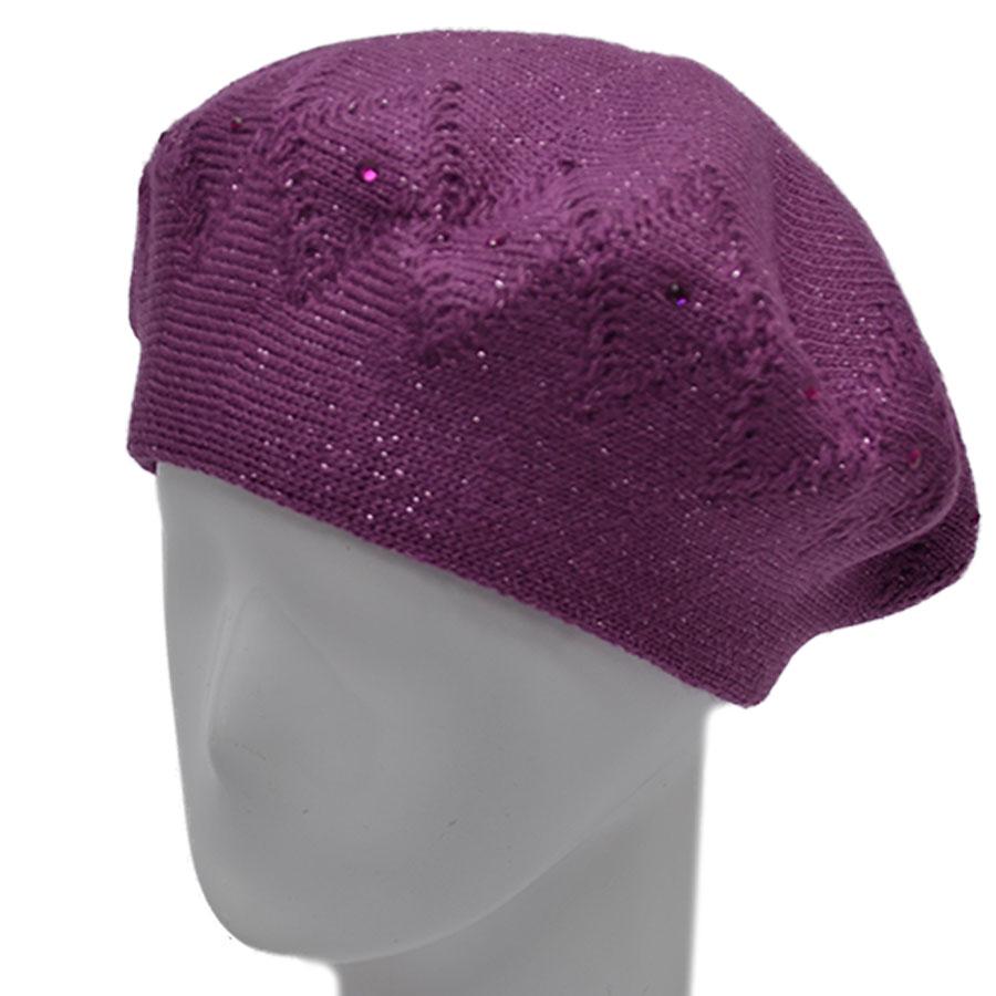 Берет жіночий Lirus Варена подвійний вовняний Бузковий (70118)