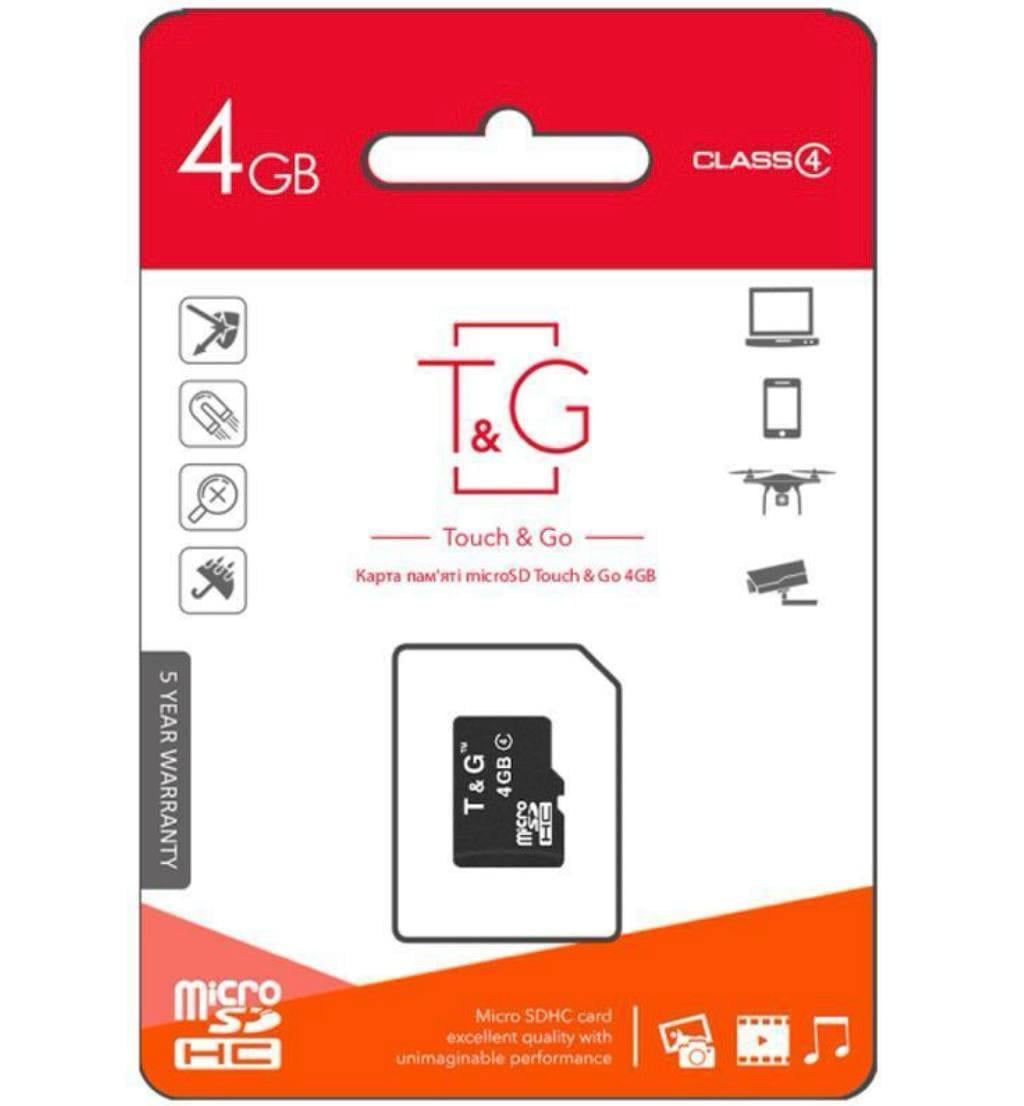 Карта памяти microSDHC T&G 4 Gd 4 class Black (м00113)