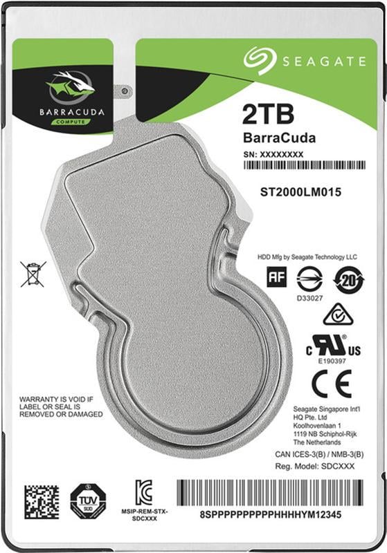 Жесткий диск Seagate BarraCuda HDD 2,5" SATA 2TB 5400rpm/128MB (ST2000LM015)