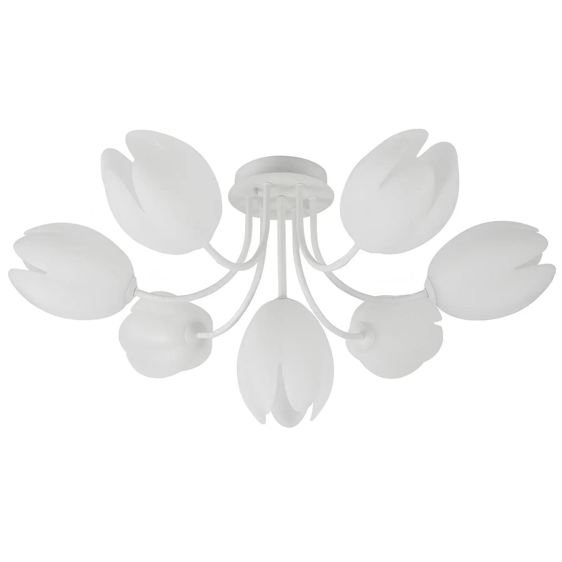 Люстра потолочная Sirius на семь плафонов-цветы G9 IP20 G 93961/6+1 WT Белый (28686973)
