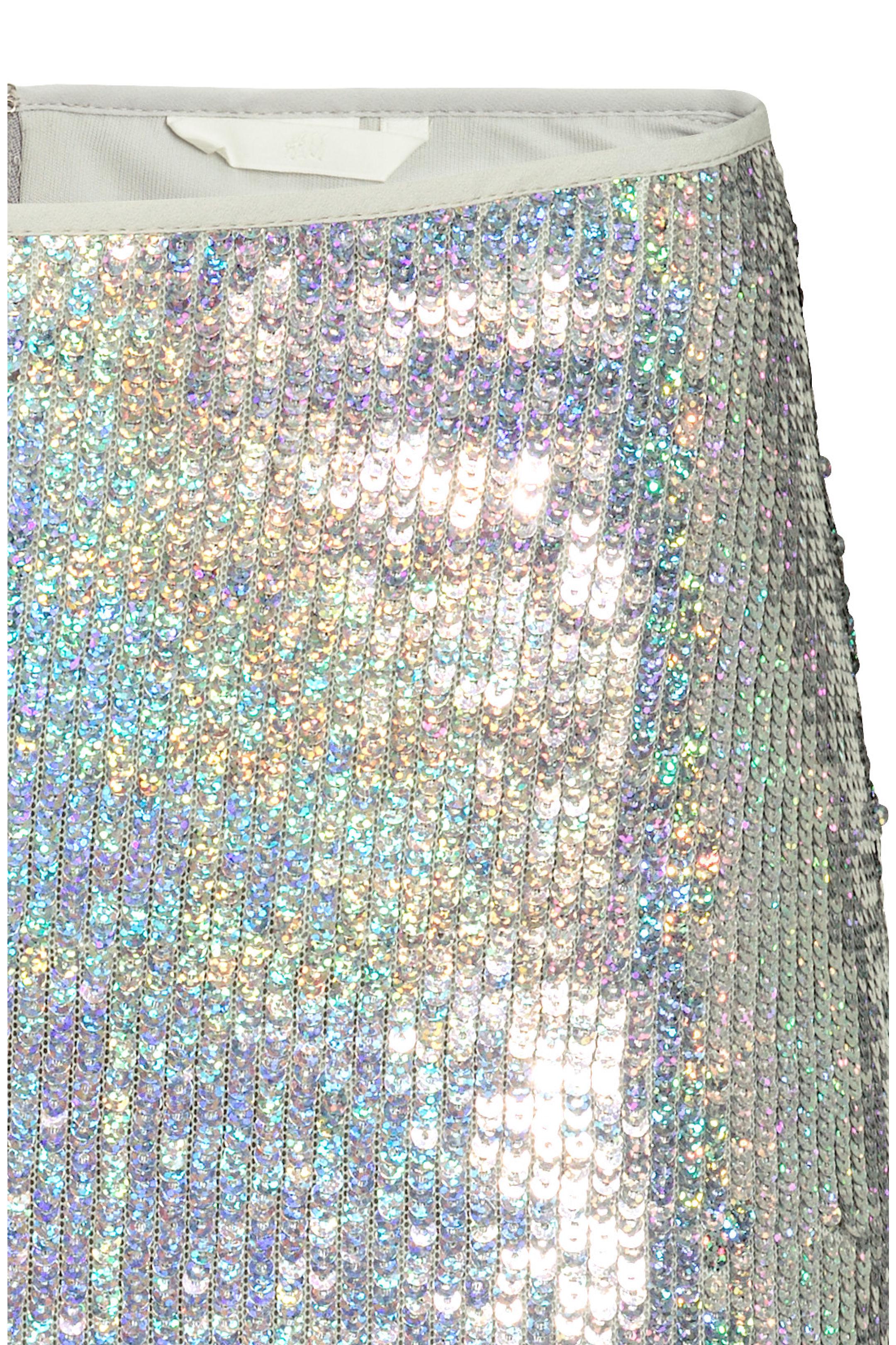 Юбка с пайетками р. 36 Серебристый (4395934dm) - фото 3 Юбка с пайетками р. 36 Серебристый (4395934dm) - фото 3
