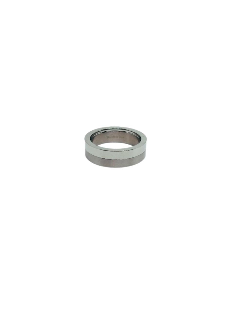 Кольцо на палец из двух полосок матовой и глянцевой RSST05 р. 17 54 мм