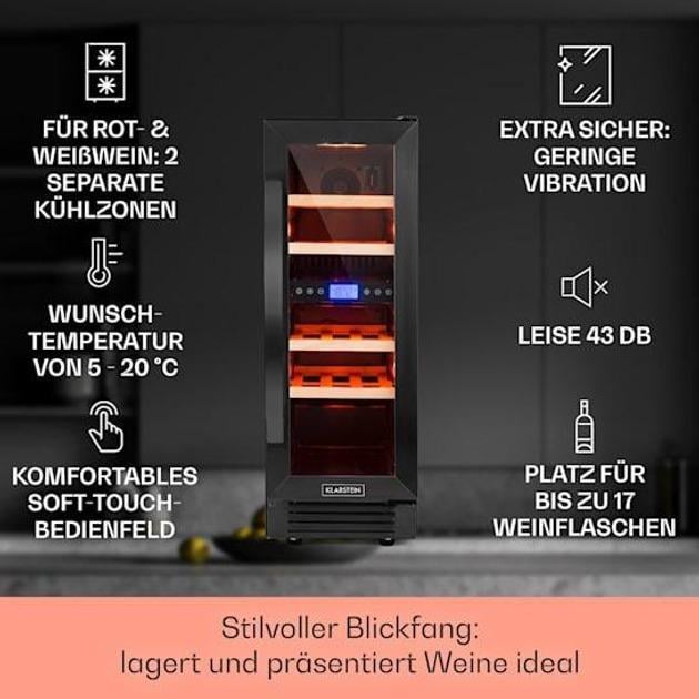 Винный холодильник встроенный KLARSTEIN Vinovilla 17 (10034154) - фото 2 Винный холодильник встроенный KLARSTEIN Vinovilla 17 (10034154) - фото 2