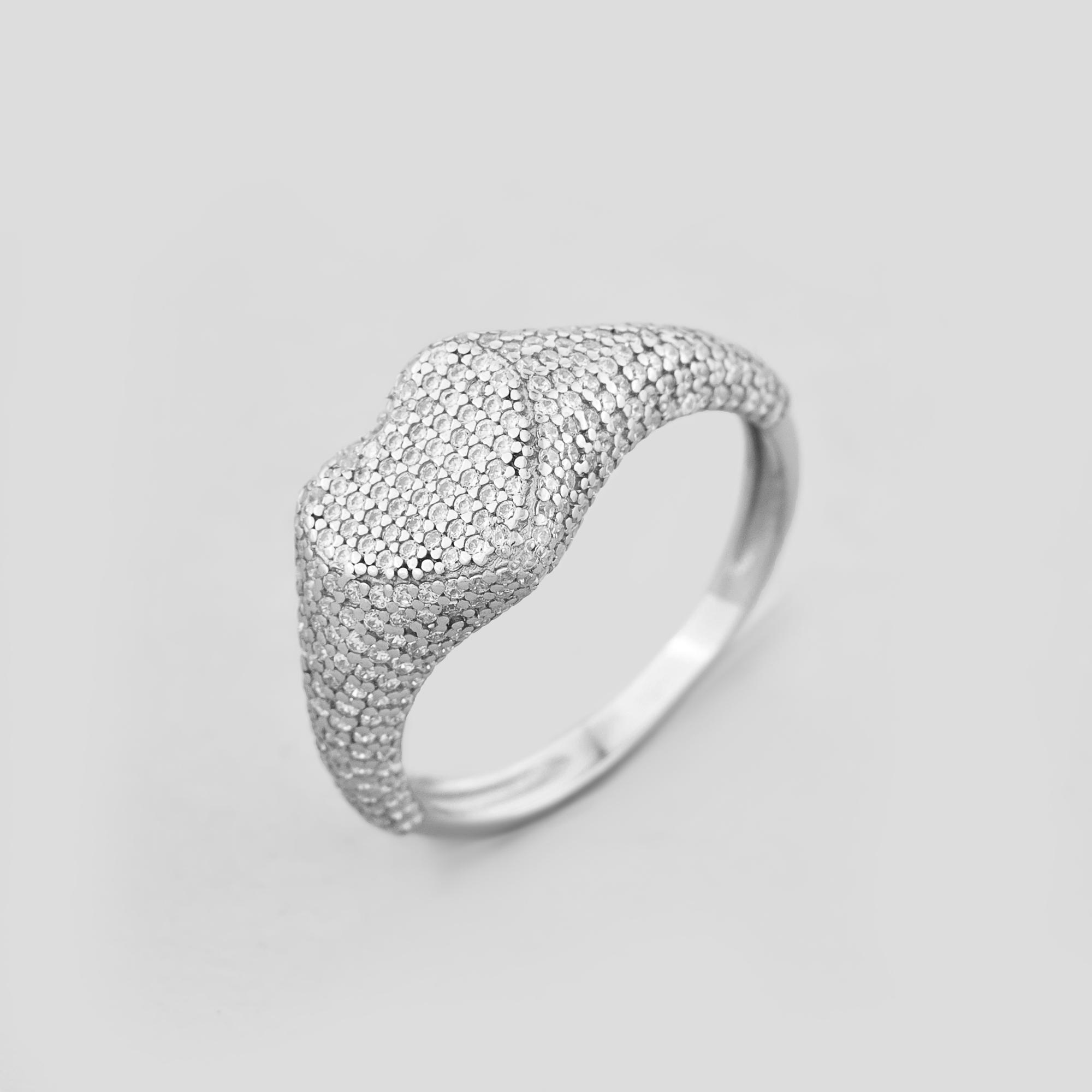 Серебряное кольцо Minimal Мерцающее сердце р. 17,5 (18185)