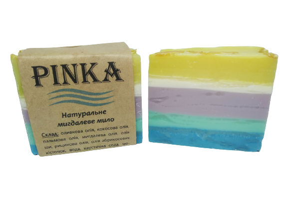 Мыло натуральное миндальное твердое Pinka ручной работы 100 г (1451885642)