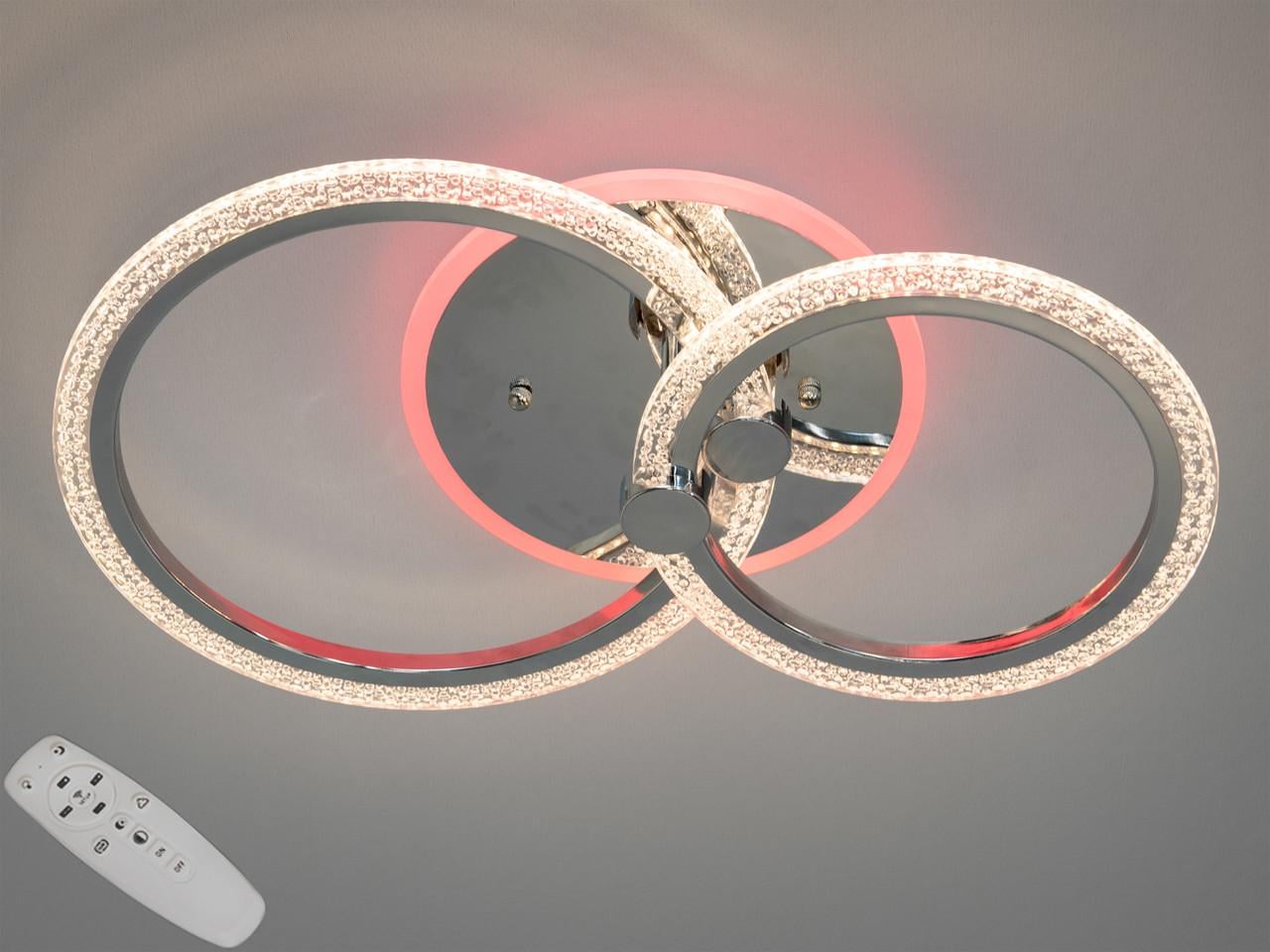 Люстра LED EcoLed с диммером и RGB подсветкой 70W A8180/2G 3col dim Золотой
