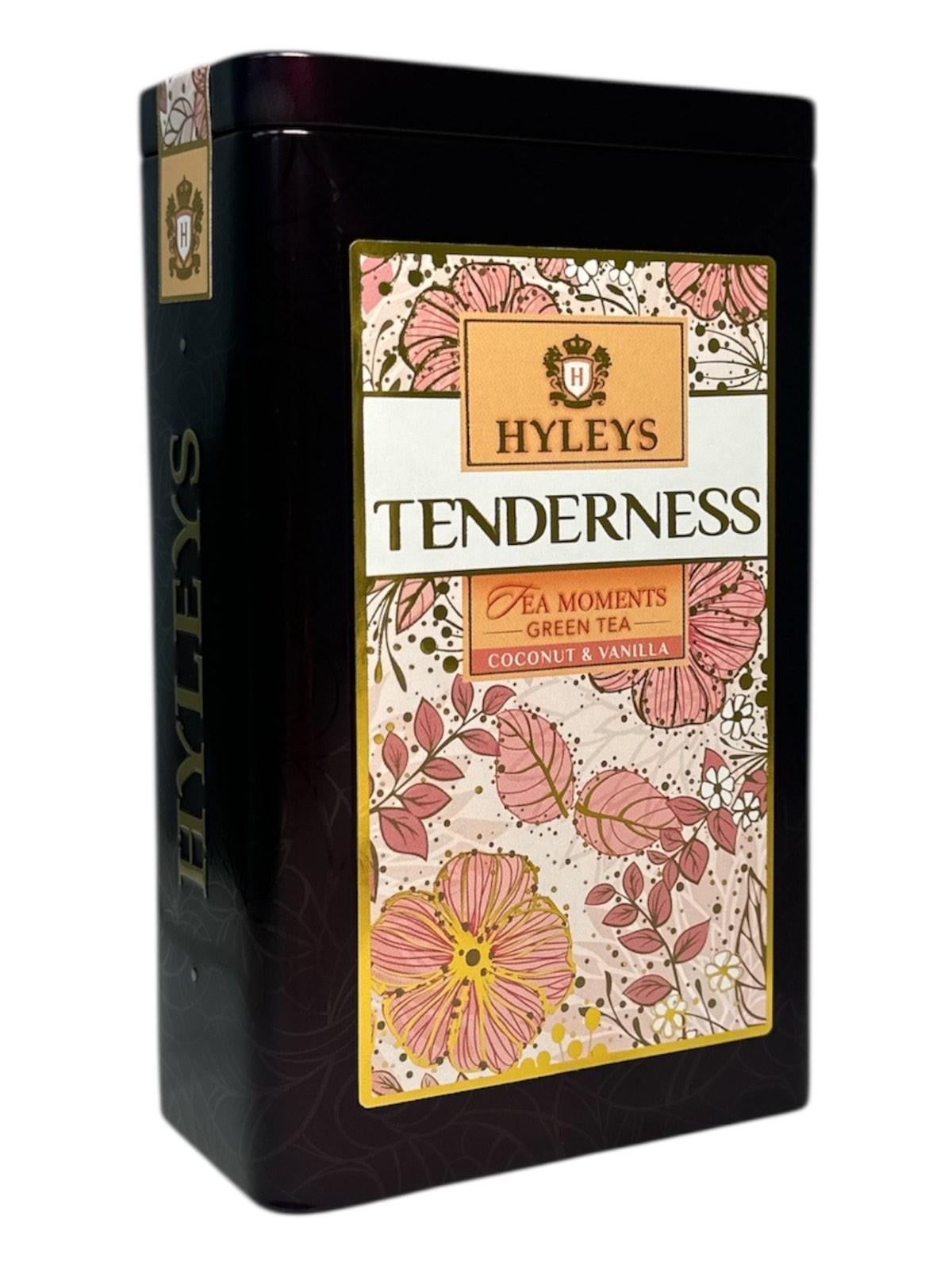 Чай Hyleys Tenderness Нежность зеленый крупнолистовой с жасмином/ароматом кокоса/ванили и сливок в металлической банке 80 г (60283)