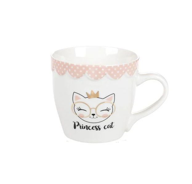 Чашка фарфорова Модний кіт 350 мл