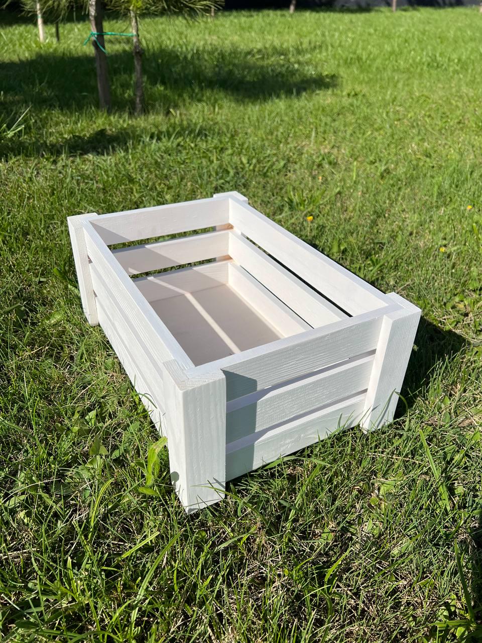 Ящик деревянный Трио L Ivales Wood 15x38x25 см Белый (6000139)