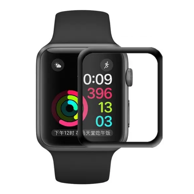 Захисне скло DK 3D Full Glue для Apple Watch 38 мм Black