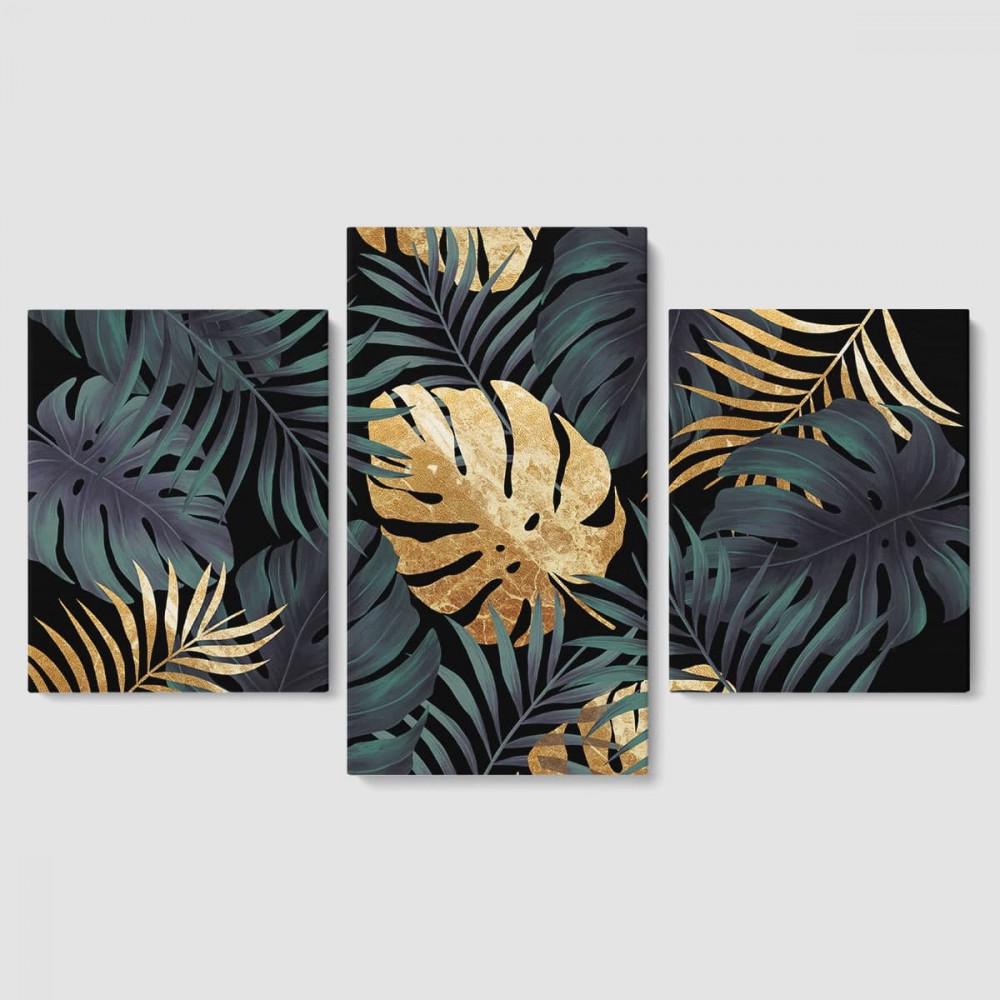 Модульная картина Malevich Store Palma Leaf из трех частей 96x60 см (MK322035)