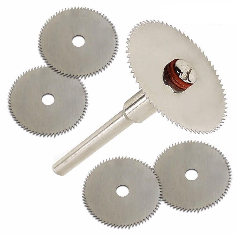 Набор из 5 отрезных кругов дисковых пил 22 мм для дремеля гравера металл (284624)