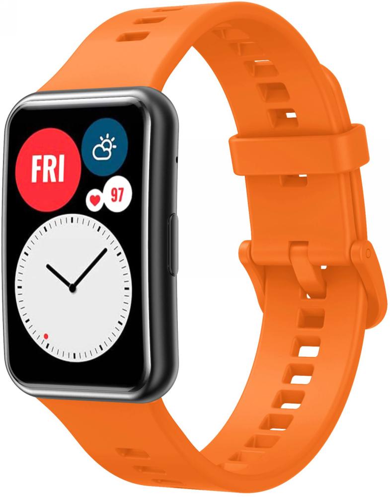 Ремешок Jsota для Huawei Watch Fit Orange (18588) - фото 1 Ремешок Jsota для Huawei Watch Fit Orange (18588) - фото 1