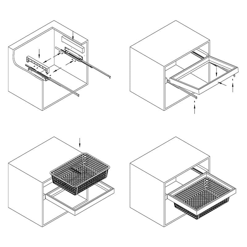 Кошик для одягу Muller металева сітка для модуля 600/561/595 мм Онікс (4410) - фото 11 Кошик для одягу Muller металева сітка для модуля 600/561/595 мм Онікс (4410) - фото 11
