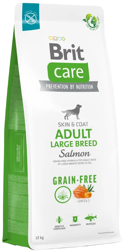 Корм беззерновий для собак великих порід Brit Care Dog Grain-free Large Breed з лососем 12 кг