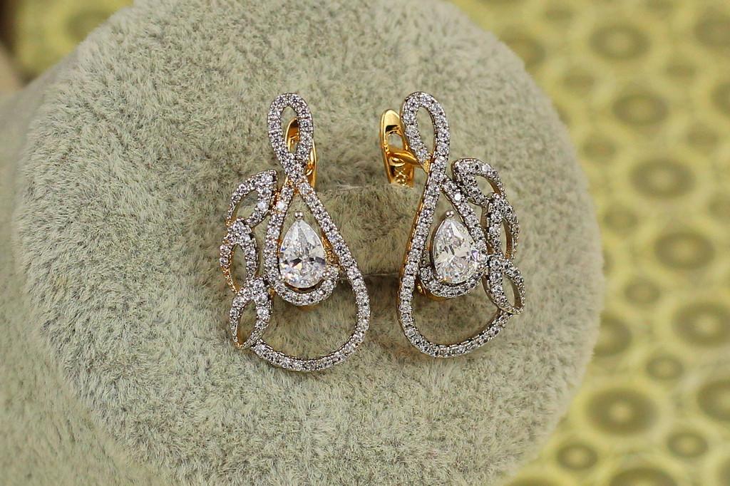 Серьги Xuping Jewelry Мелодия с родием 2,4 см Золотистый (2270186254)