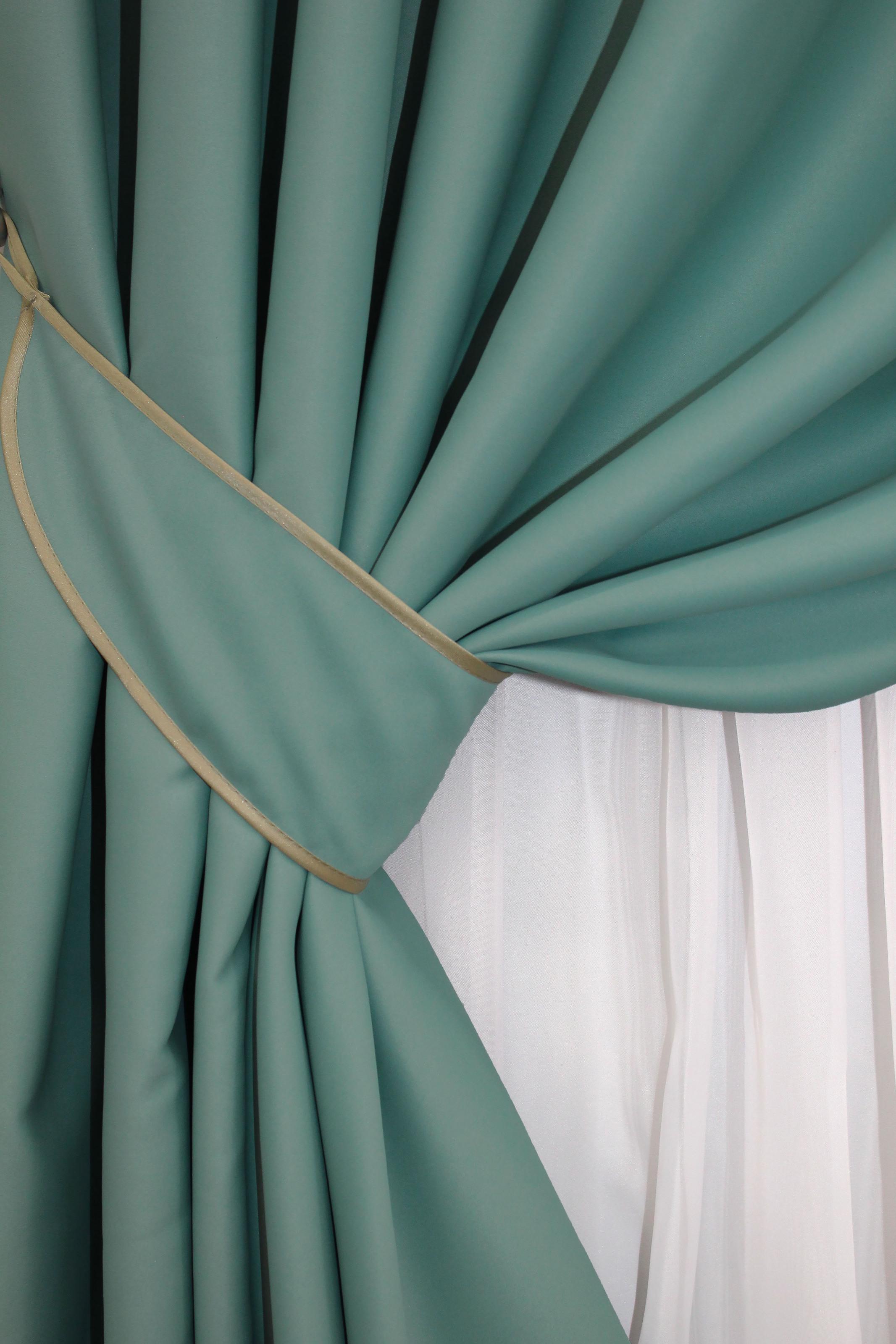 Комплект штор VR-Textil Midnight № 1229ш блекаут 150х290 см 2 шт. Бірюзовий (33-0057) - фото 5