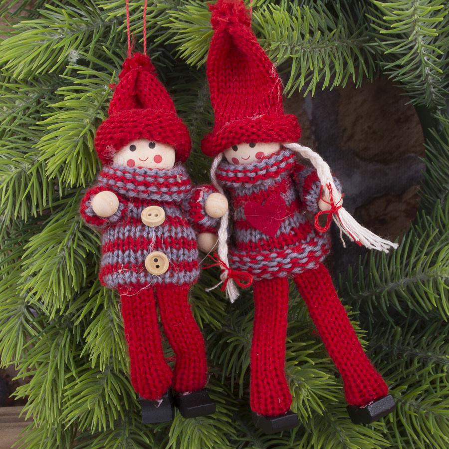 Подвеска Дети из ткани 2 шт. Красный (2953-3)