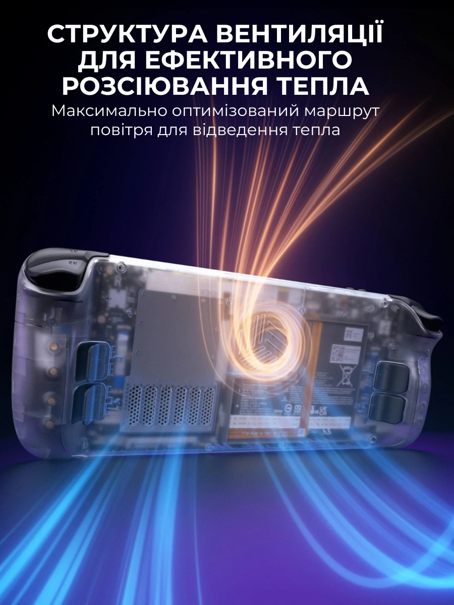 Задняя панель с дополнительной вентиляцией JSAUX для Steam Deck LCD & OLED PC0106D Прозрачный (6126755803426) - фото 7