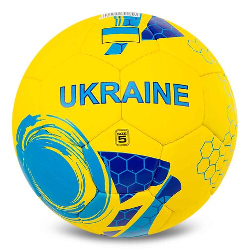 Мяч футбольный Ballonstar UKRAINE FB-5181 PU Гриппи сшит вручную №5 Желто-голубой (31773653)