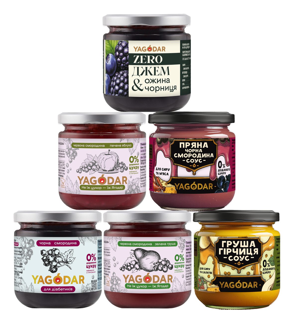 Набор джемов и соусов YAGODAR Традиции без лишних калорий и сахара (2486000001)