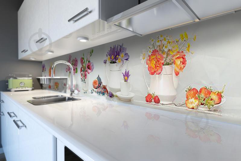 Скинали на кухню Zatarga «Цветочные букеты» 650х2500 мм виниловая 3Д наклейка кухонный фартук самоклеящаяся Z180590/1 Скинали на кухню Zatarga «Цветочные букеты» 650х2500 мм виниловая 3Д наклейка кухонный фартук самоклеящаяся Z180590/1