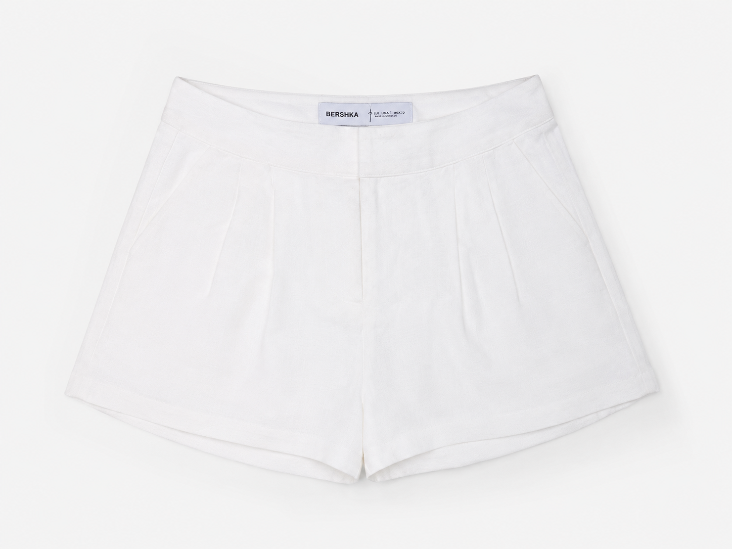 Шорты льняные Bershka р. 32 Белый (3231692251)