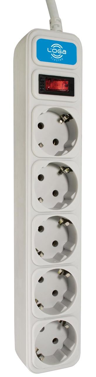 Мережевий фільтр подовжувач Loga L-901 5 розеток 1,5 м - фото 2