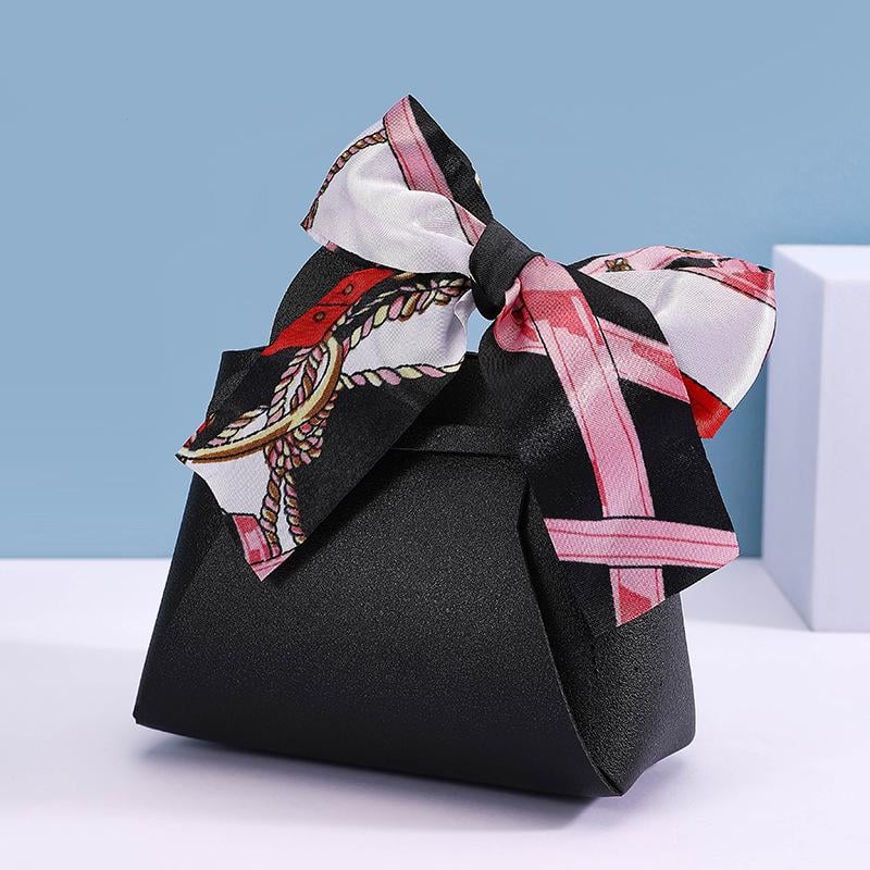 Подарочная сумочка GiftBag с бантом 2 шт. Черный (2202)