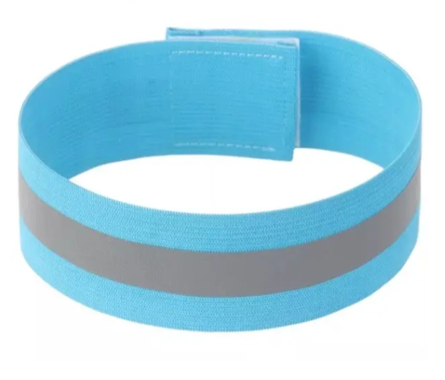Светоотражающий браслет на одежду 4x35 см Голубой (31050/6)