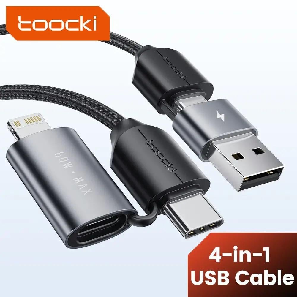 Кабель Toocki 4в1 USB/Type C + Type C/Lightning 1 м (12111909) - фото 2