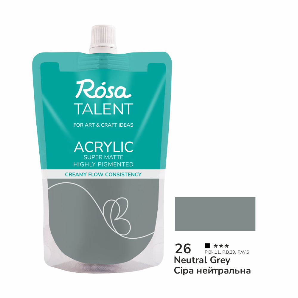 Акриловая краска Rosa Talent 200 мл 26 Сырая нейтральная (Az1-4823098548805)