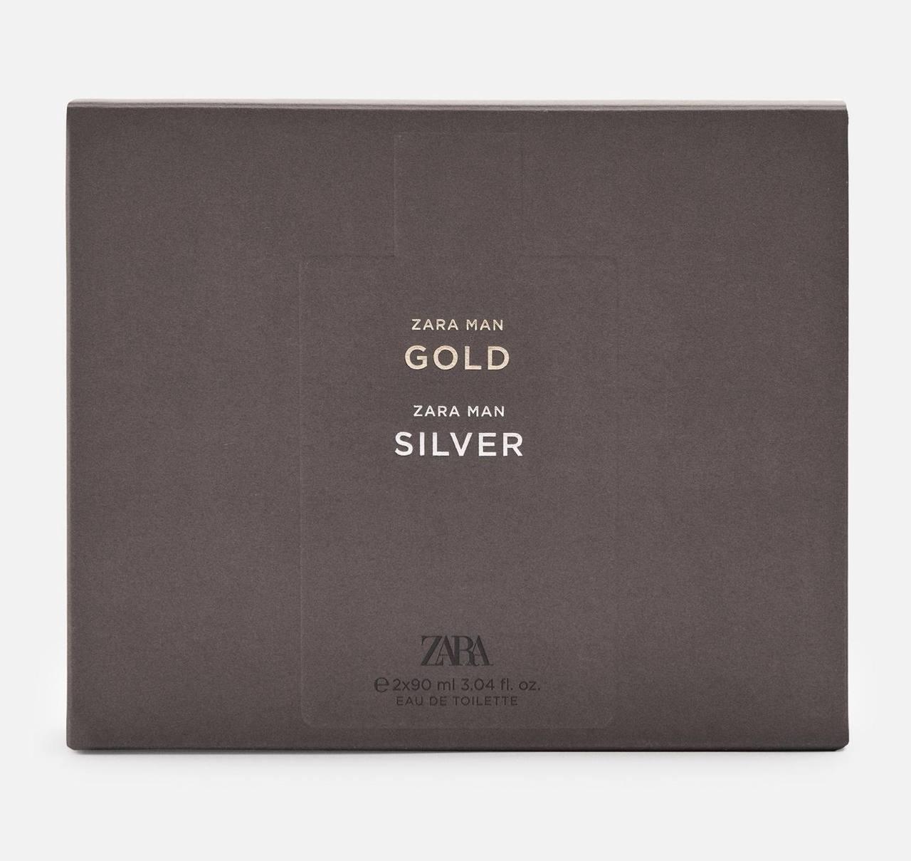 Набор туалетных вод для мужчин Zara SILVER и GOLD 2 шт. 90 мл (1738872731) - фото 2