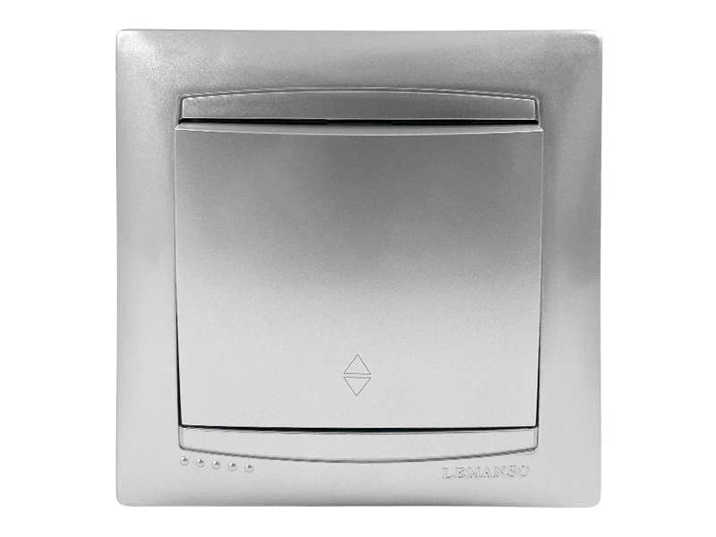 Выключатель 1-клавишный проходной Lemanso Сакура Серебряный (LMR1302) Выключатель 1-клавишный проходной Lemanso Сакура Серебряный (LMR1302)
