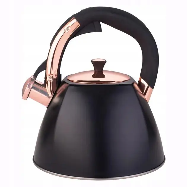Чайник із свистком Kamille KM-0864 3 л Чорний (8-6-4823436)