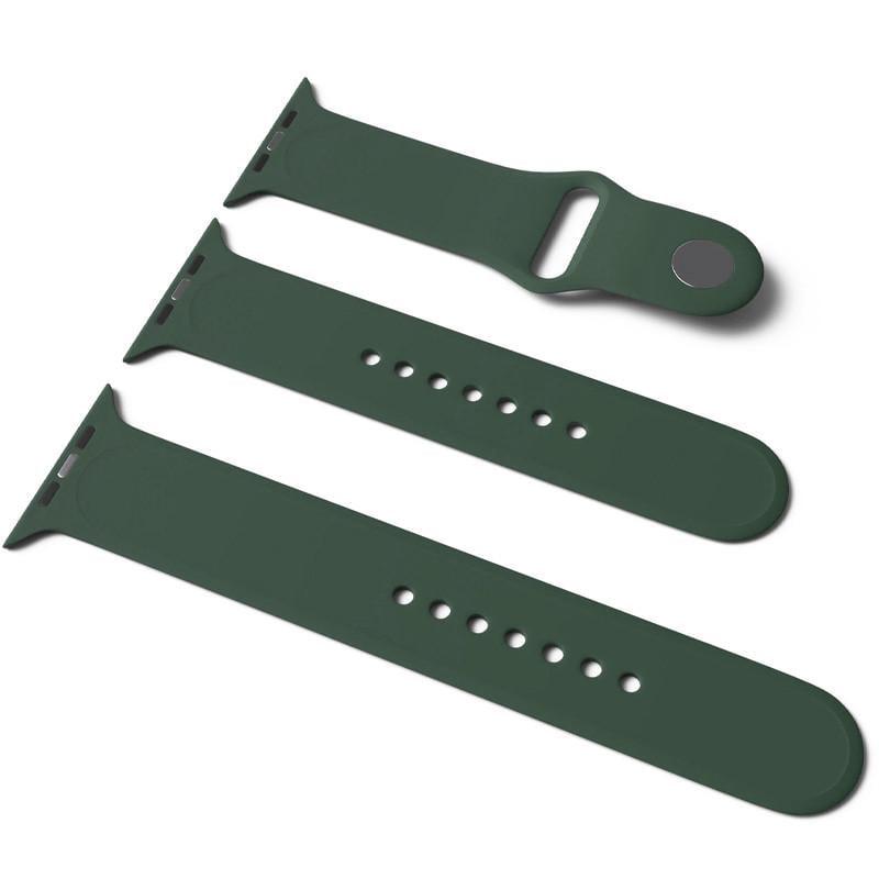 Ремінець силіконовий для Apple Watch Sport Band 42/44/45/49 S/M & M/L 3pcs Зелений/Army green (00000034825_37)