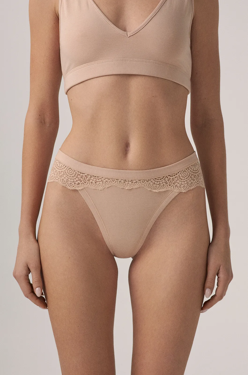 Трусы женские Ellen ELVA 306/11/02 с кружевом XL 2 шт. Бежевый (306/11/03XLBesh)