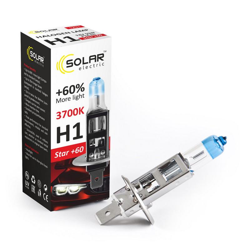 ᐉ Лампа галогеновая Solar H1 12V 55W P14,5s Starlight +60% (1231)