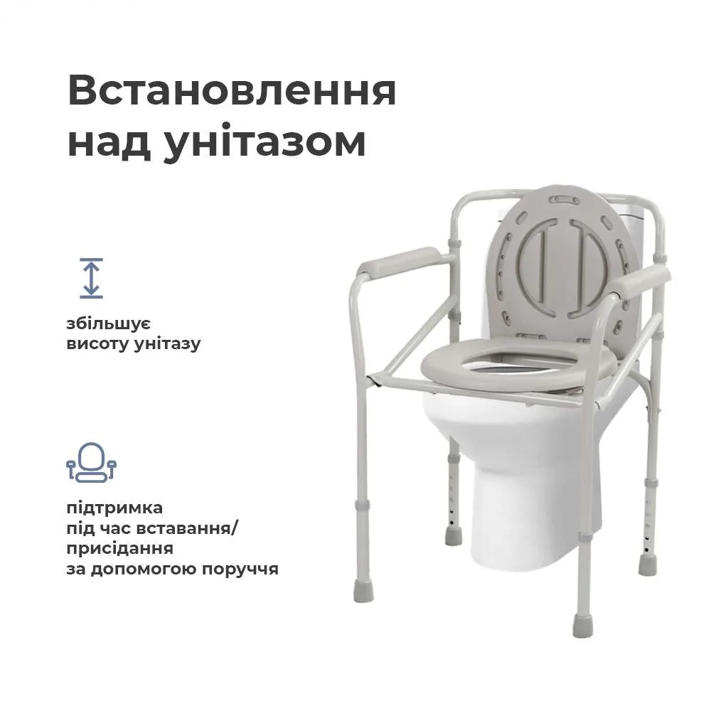 Крісло туалетне OSD-2110J регульоване по висоті складане (7085971) - фото 6