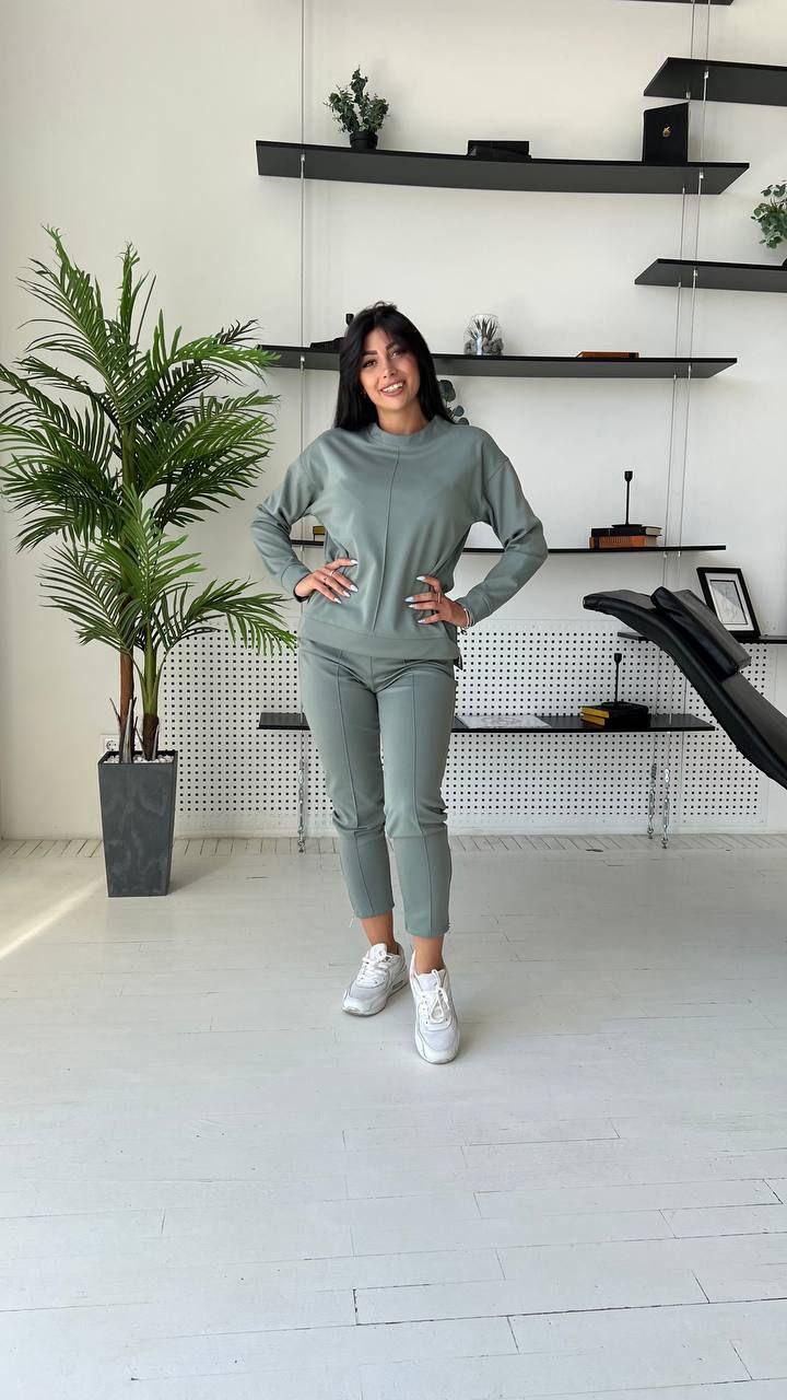 Костюм жіночий Лана р. 42-44 Оливковий (1728) - фото 2 Костюм жіночий Лана р. 42-44 Оливковий (1728) - фото 2