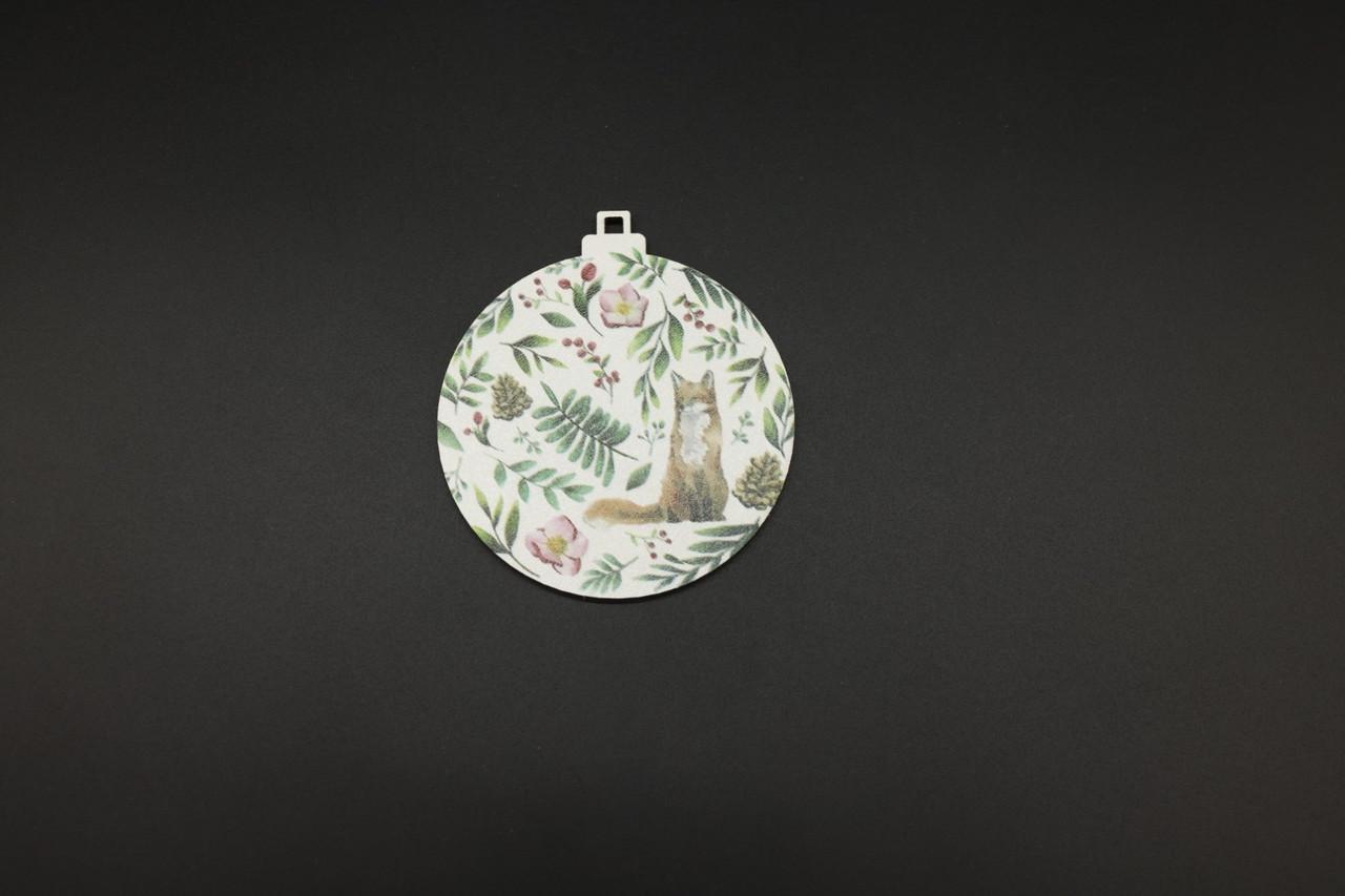 Іграшка кругла Куля з лисичкою з УФ-друком на ялинку 8 см (НР-378) - фото 3 Іграшка кругла Куля з лисичкою з УФ-друком на ялинку 8 см (НР-378) - фото 3