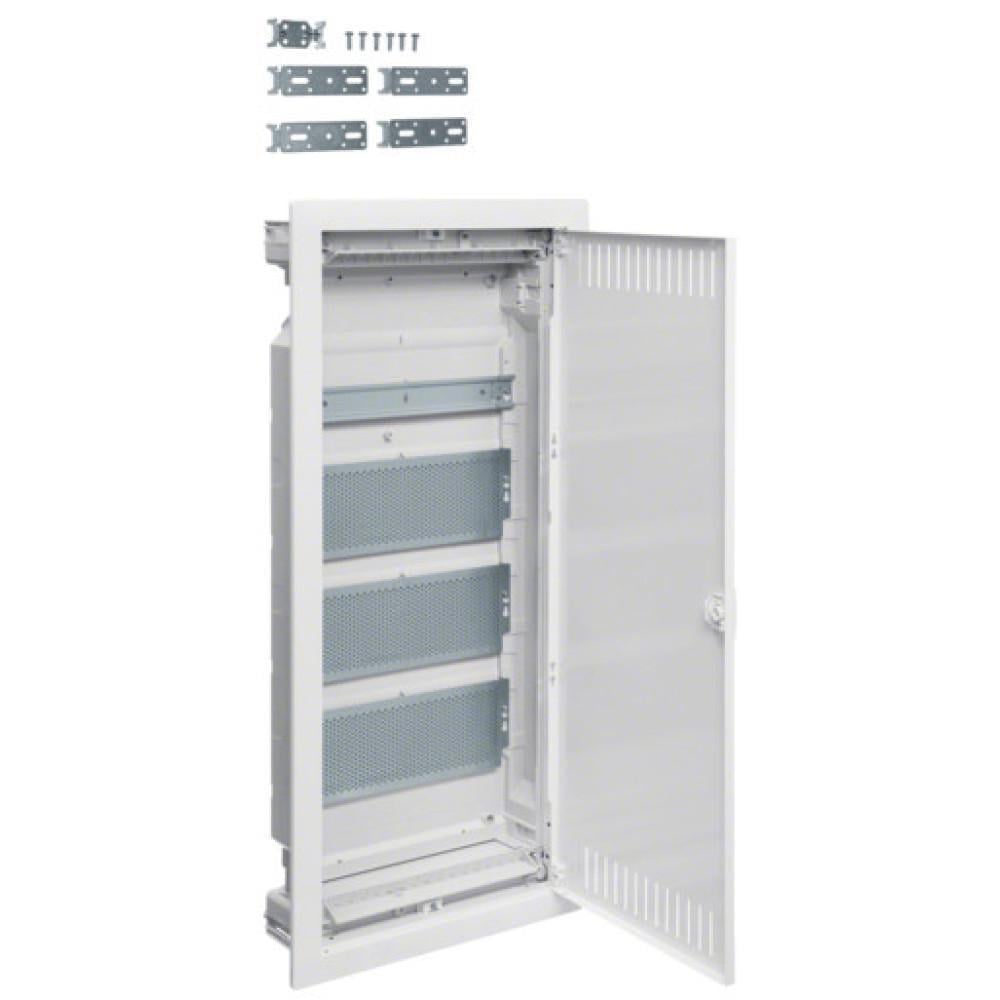 Бокс внутрішній пластиковий Hager Volta ММ-обладнання на 48 модулів з металевими дверцятами (VU48NWB)