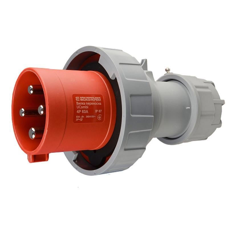 Вилка переносная АСКО-УКРЕМ полиамид серии UCombi 4P 63А IP 67 (A0080010110)