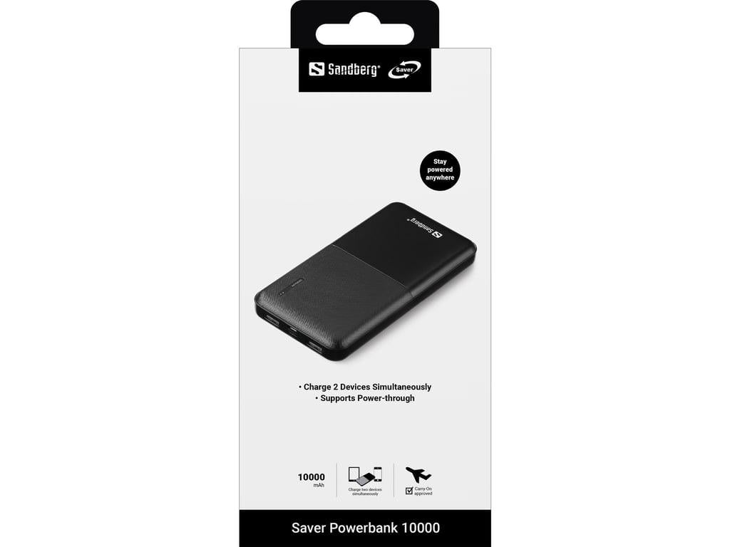 Повербанк Sandberg 10000 mAh Saver USB-C Micro-USB output USB-Ax2 Total 5V/2,4A (320-34) - фото 2