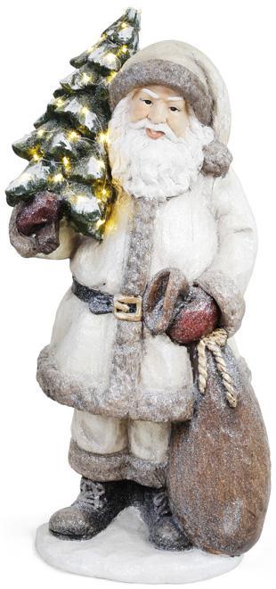 Фигура декоративная Санта с елкой 80 см Серый Фигура декоративная Санта с елкой 80 см Серый