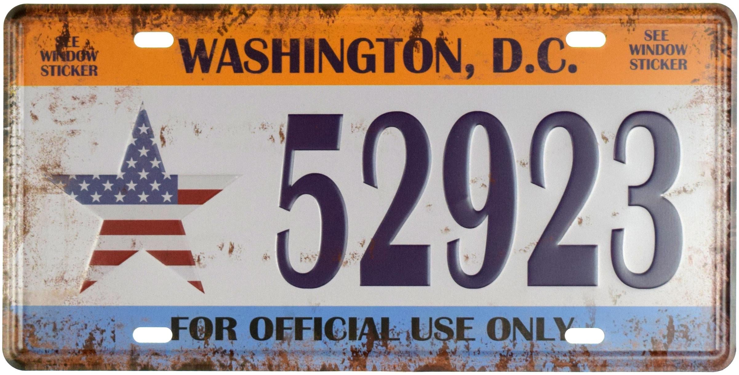 Табличка металлическая Вашингтон/Washington 52923 15x30 см