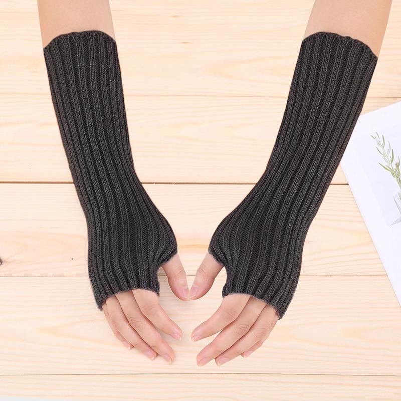 Мітенки в рубчик One size Темно-сірий (1497) - фото 1