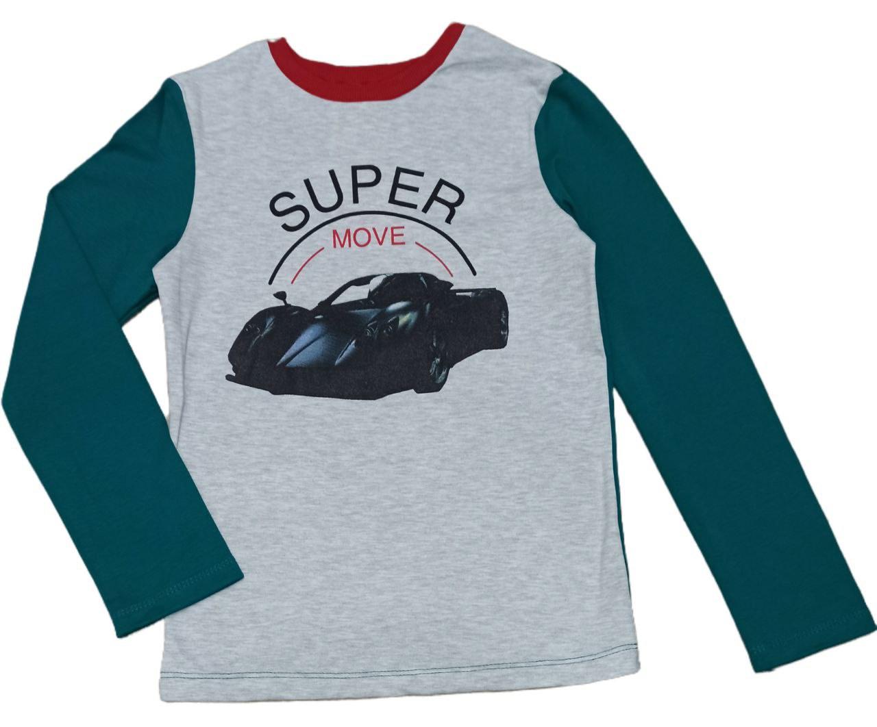 Футболка з довгим рукавом для хлопчика Bembi ФБ 688 146 см Бірюзовий