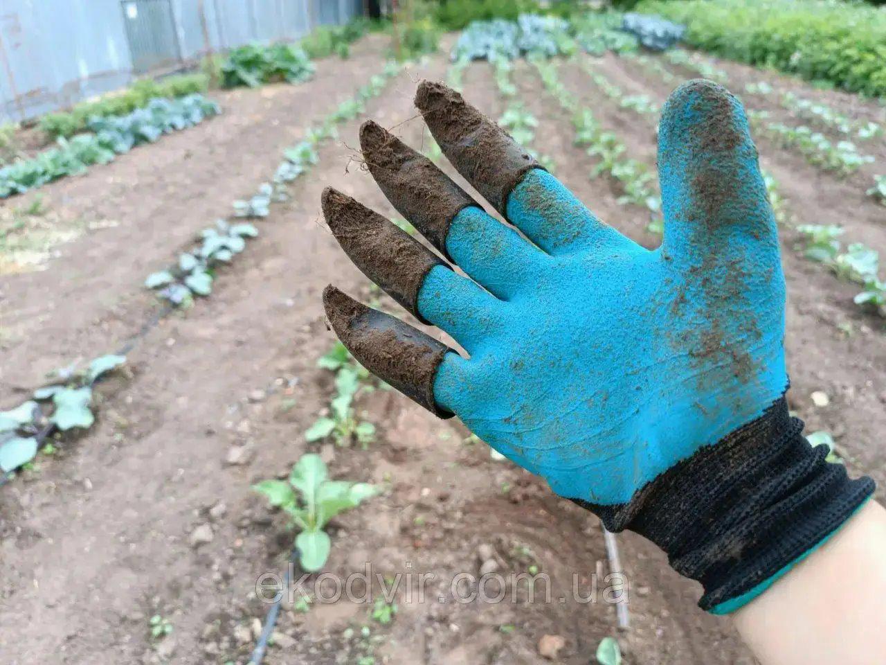 Рукавички-граблі садові з пазурами Garden Genie Gloves Зелений - фото 5 Рукавички-граблі садові з пазурами Garden Genie Gloves Зелений - фото 5